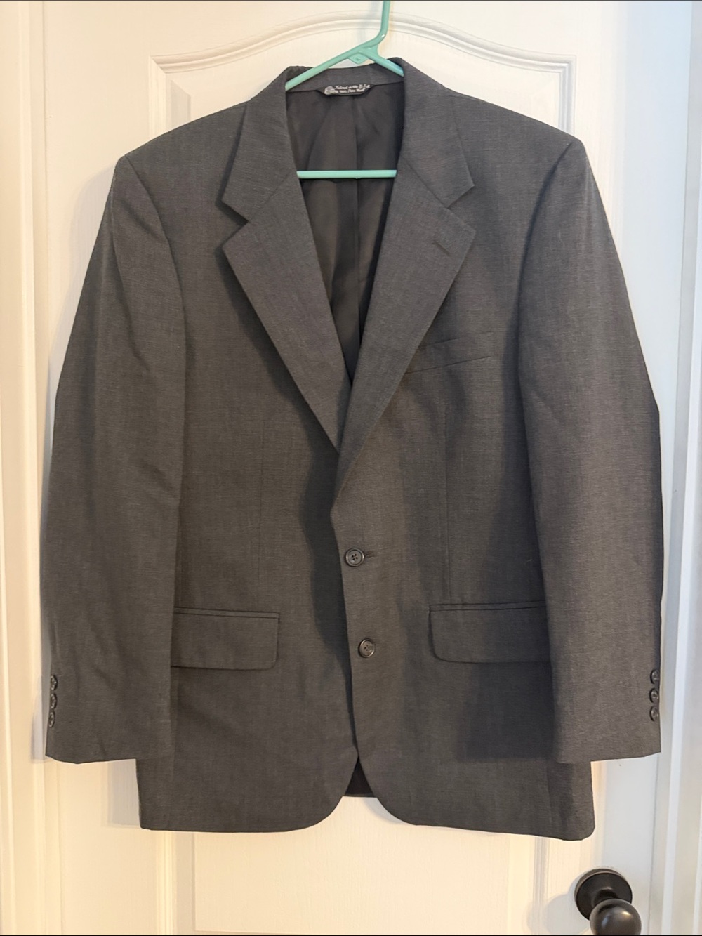 Vintage Christian Dior Monsieur Men's Charcoal Gray Two-Button Blazer 40R